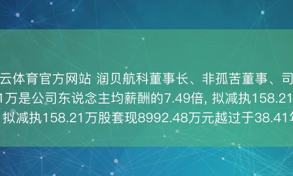 开云体育官方网站 润贝航科董事长、非孤苦董事、司理刘俊锋年薪234.11万是公司东说念主均薪酬的7.49倍, 拟减执158.21万股套现8992.48万元越过于38.41年工资