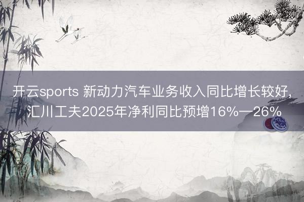 开云sports 新动力汽车业务收入同比增长较好, 汇川工夫2025年净利同比预增16%—26%