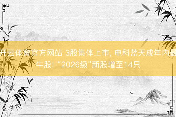 开云体育官方网站 3股集体上市, 电科蓝天成年内最牛股! “2026级”新股增至14只