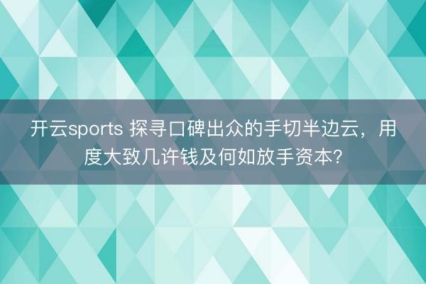 开云sports 探寻口碑出众的手切半边云，用度大致几许钱及何如放手资本？