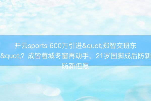 开云sports 600万引进"郑智交班东谈主"?成皆蓉城冬窗再动手,21岁国脚成后防新但愿