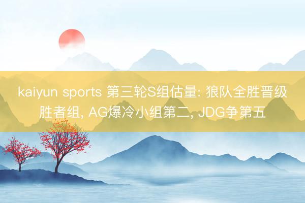 kaiyun sports 第三轮S组估量: 狼队全胜晋级胜者组， AG爆冷小组第二， JDG争第五