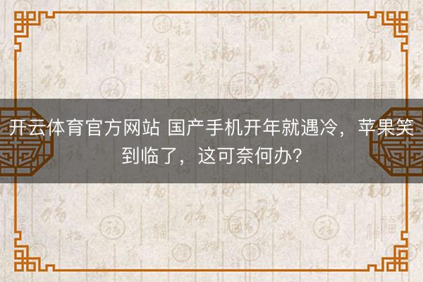 开云体育官方网站 国产手机开年就遇冷，苹果笑到临了，这可奈何办？