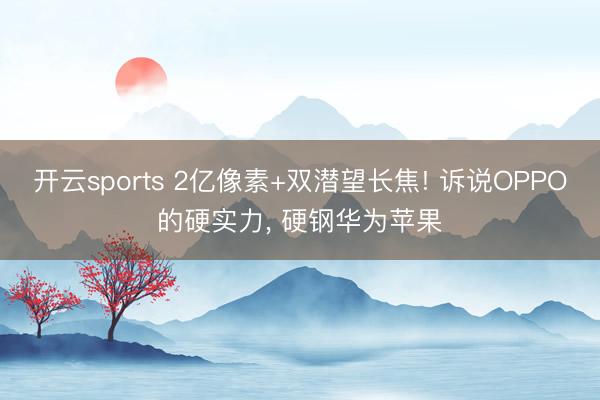 开云sports 2亿像素+双潜望长焦! 诉说OPPO的硬实力, 硬钢华为苹果