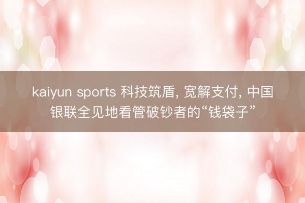 kaiyun sports 科技筑盾, 宽解支付, 中国银联全见地看管破钞者的“钱袋子”