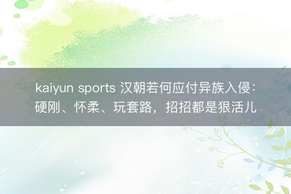 kaiyun sports 汉朝若何应付异族入侵：硬刚、怀柔、玩套路，招招都是狠活儿