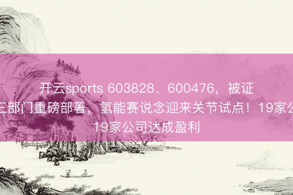 开云sports 603828、600476，被证监会立案！三部门重磅部署，氢能赛说念迎来关节试点！19家公司达成盈利