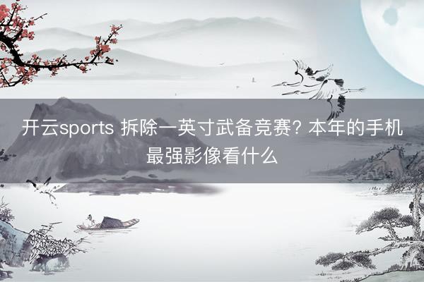 开云sports 拆除一英寸武备竞赛? 本年的手机最强影像看什么