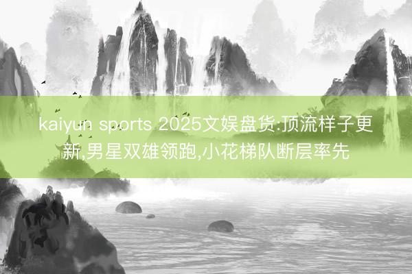 kaiyun sports 2025文娱盘货:顶流样子更新,男星双雄领跑,小花梯队断层率先