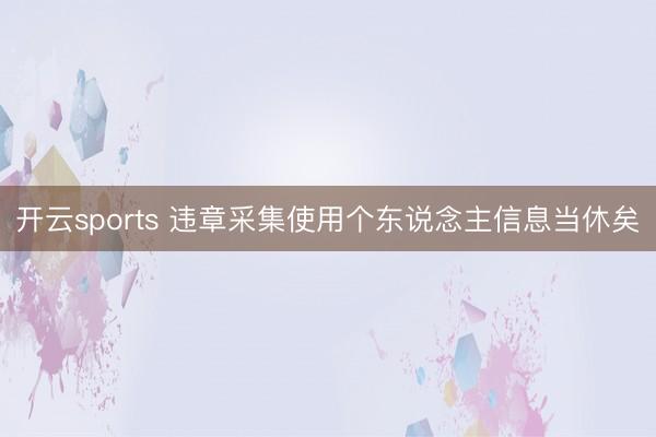 开云sports 违章采集使用个东说念主信息当休矣