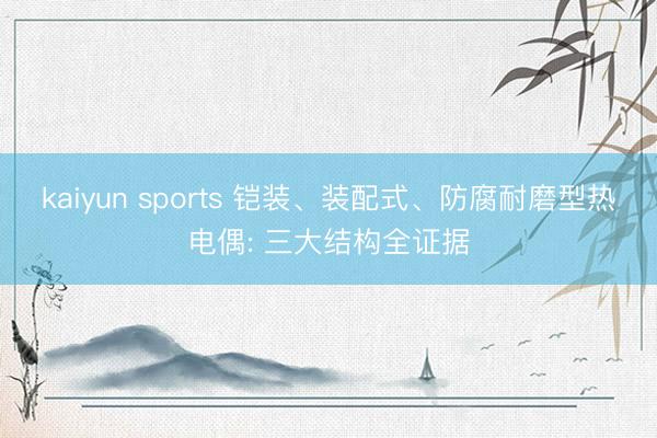 kaiyun sports 铠装、装配式、防腐耐磨型热电偶: 三大结构全证据