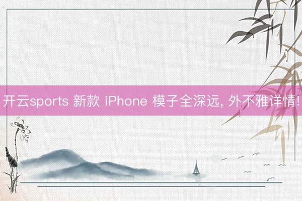 开云sports 新款 iPhone 模子全深远， 外不雅详情!