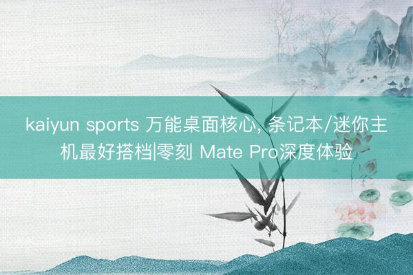 kaiyun sports 万能桌面核心， 条记本/迷你主机最好搭档|零刻 Mate Pro深度体验